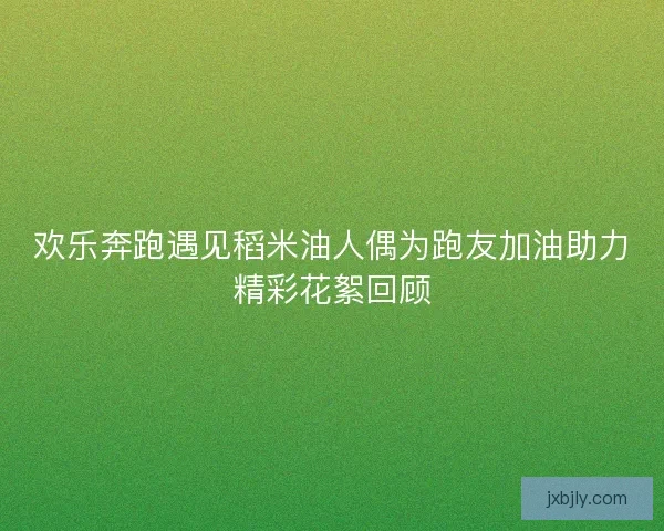 欢乐奔跑遇见稻米油人偶为跑友加油助力精彩花絮回顾 欢乐奔跑遇见稻米油人偶为跑友加油助力精彩花絮回顾