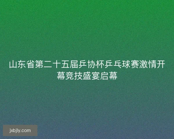 山东省第二十五届乒协杯乒乓球赛激情开幕竞技盛宴启幕